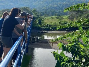 People on bridge.