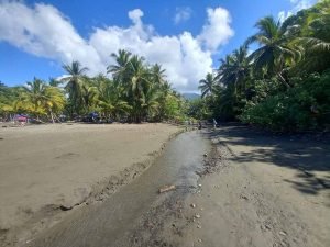 River at the beach.