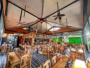 Interior of restaurant. 